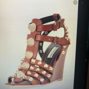 Balenciaga Studded Wedge Sandal